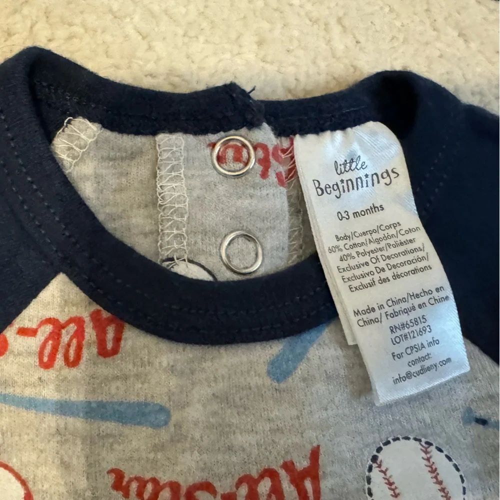 Baseball baby boy onesie bundle! From Carters + Little Beginnings